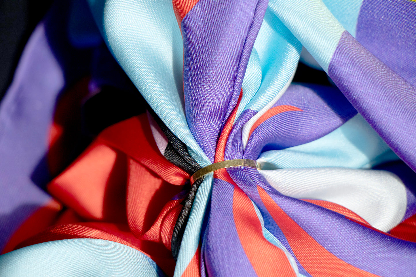 Boucle "Martelé" de foulard | Argent 925 et bain d'or