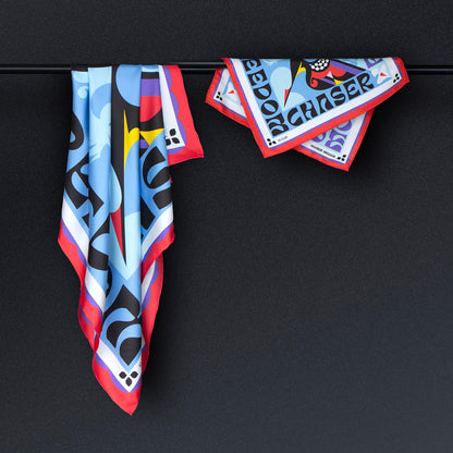 Coffret Duo | Foulard 90x90 cm + Pochette de costume 33x33 cm | Freedom Chaser (design 2)